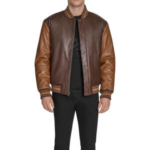 Chaqueta Varsity de Cuero de Alta Gama con Forro Aislante Cálido y Diseño Clásico con Botones en la Parte Delantera - Product Image 2