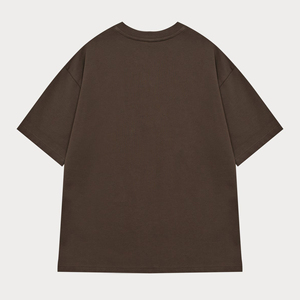 เสื้อยืดผู้ชายทรงโอเวอร์ไซส์ ผ้าถักเรียบ สีพื้น ล้างสีแบบแอซิด แขนสั้น คอกลม ทรงลำลอง - Product Image 2