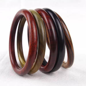 Pulsera de Madera de Ébano, Brazalete Redondo de Madera, Joyería de Lujo de Sándalo Natural, Regalo - Product Image 3