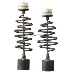 Ensemble de bougeoirs en fer de qualité supérieure, style rustique, décoration d'intérieur, porte-bougie en métal durable pour la décoration de centre de table - Product Image 2