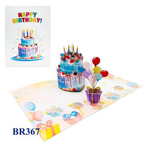 Carte pop-up 3D Joyeux Anniversaire Gâteau et Ballons, Découpe Laser, Faite à la Main, Logo Personnalisé, Papier, Cadeaux Artisanaux du Vietnam, Vente en Gros, Meilleure Vente - Product Image 5