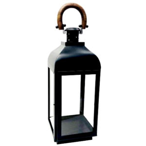 Farol Decorativo de Lujo para el Hogar, de Acero Inoxidable con Asa de Madera, Tamaño Mediano, con Acabado en Níquel Negro y Lacado de Alta Calidad - Product Image 6