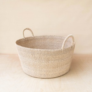 Natural Seagrass Jumbo Round <b>basket</b> with Handles Handmade <b>Storage</b> <b>Basket</b> Wholesale eco-friendly Made in Vietnam - Product Image 5