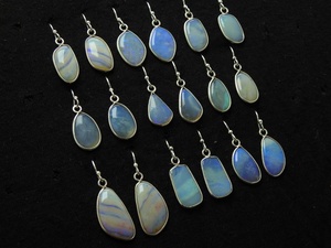 Australian <b>Opal</b> Handmade Fancy Shape 925 Sterling Silver Hoop Earrings Jewelry <b>Gift</b> for Her Party Occasion One of Kind - Product Image 3