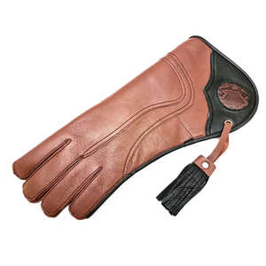 Guantes de cetrería de cuero nobuk con diseño único, personalizables, para manipulación profesional de aves, accesorio estándar para caza. - Product Image 6