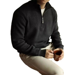 Sweat-shirts en molleton demi-zip de haute qualité pour hommes, écologiques, 100 % coton, avec logo personnalisé, service OEM, pour l'hiver - Product Image 5