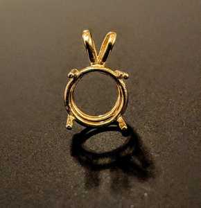 Custom 925 Sterling Silver Round Semi Mount Pendant Setting Prong Notched 6mm to 20mm Faceted Round Stone Jewelry - Product Image 1