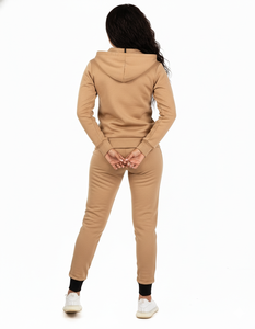 ชุดเซ็ตสองชิ้นสำหรับผู้หญิงปี 2026 สไตล์คลับสุดเซ็กซี่ ผ้าคอตตอนเทคฟลีซเนื้อนุ่ม แขนพอง คอเต่า พิมพ์ลาย ทรงโอเวอร์ไซส์ ซิปหน้า - Product Image 3