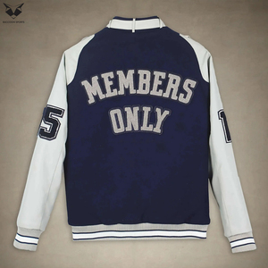 In Solid Color Customized Logo Print Breathable Fabric Unique Design Men Street Wear Varsity Jackets Streetwear Bomber Jacket - Product Image 6