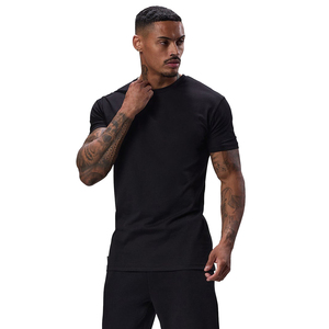 Custom Premium Muscle Fit T-shirts Gym T-shirt Heren 90% Gerecycled Polyester 10% Elastaan Heren T-shirt in bulk - Product Image 3