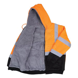 Venta de Fábrica, Sudaderas Reflectantes Impermeables de Alta Visibilidad, Ropa de Seguridad, Sudadera con Capucha de Manga Larga, Ropa Deportiva ANSI - Product Image 6