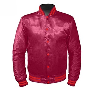 Chaquetas Varsity de Satén Personalizadas para Hombre, con Cuello Alto, Impermeables, Ligeras, con Logotipo Frontal, Estilo Bomber de Béisbol - Product Image 1
