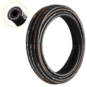 Tubo Idraulico a Spirale da 1/2 Pollice x 100 Piedi con Superficie Liscia, 4000 PSI, Gomma con 2 Treccia in Filo d'Acciaio ad Alta Resistenza - Product Image 1