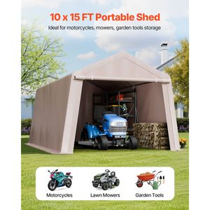 Carpa de Almacenamiento Portátil Resistente para Exteriores de 10 x 15 pies, Impermeable, con Puerta Enrollable, Toldo, Refugio con Estructura Patentada - Product Image 2