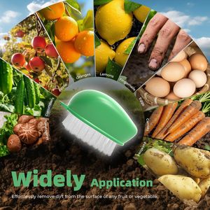 Spazzola per Verdure con Setole Rigide Nere e Setole Morbide Bianche, Lavabile in Lavastoviglie, Strumento per Frutta e Verdura con Gancio per Appendere - Product Image 3