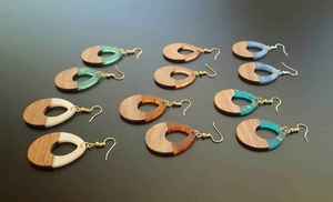 Pendientes de Resina Vintage con Gancho Francés, Diseño de Ángel, Joyería de Resina y Madera, Colgantes Artesanales de Resina - Product Image 4