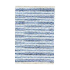 Alfombra de Algodón Tejida a Mano con Diseño de Rayas Texturizadas en Azul y Blanco, con Flecos, para Sala de Estar, Dormitorio, Decoración de Piso, OEM - Product Image 1