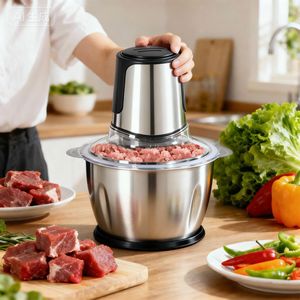 Robot da Cucina Elettrico a Doppia Ciotola per Carne e Verdure con Tritacarne Elettrico - Product Image 1