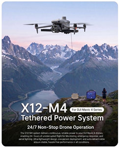 Système d'alimentation filaire X12-M4 1200W pour drone DJI Matrice 4D 4TD avec projecteur L6 et communication par relais aérien pour drone UAV - Product Image 1