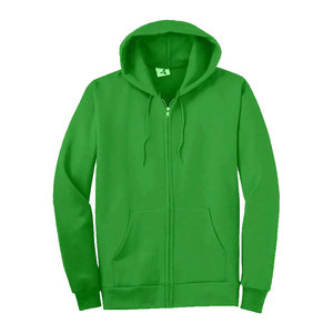 Men's Hooded Zipper Sweatshirt Solid Color Regular Fit Casual Knitted 100% Cotton Breathable 400g Autumn Wear Digital Printing - Product Image 4