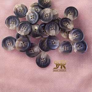 Boutons en corne de buffle sélectionnés par des tailleurs, 4 trous, ronds, polis, pour chemises, manteaux, vêtements, couture et artisanat de mode - Product Image 2