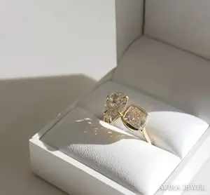 Anillo de Boda para Mujer con Diamante Cultivado en Laboratorio de Primera Calidad, Corte Princesa de 1.1CT, VVS1 VVS2, Oro Sólido de 10K 14K 18K, Sin Níquel, Sin Plomo, Clásico - Product Image 3