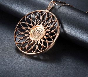 Collier pendentif AMBER JEWELS pour femme, plaqué or 14 carats, diamant de laboratoire, style classique, coupe brillante, design soleil éclatant - Product Image 3