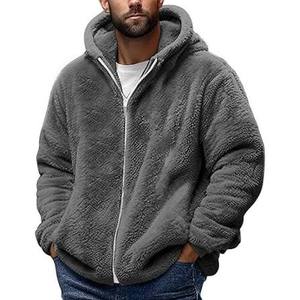 Fuzzy Sherpa Soft Fleece Print <b>Hoodie</b> Winter Eco-Friendly 100% Polyester Unisex Custom Pullover Lined Long Sleeve Full Zip Thick - Product Image 3
