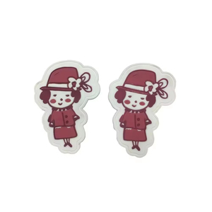 Cute Lady PVC Patch Irregular Shape Stick-On Decorative Badge For Clothing Gifts - Product Image 6