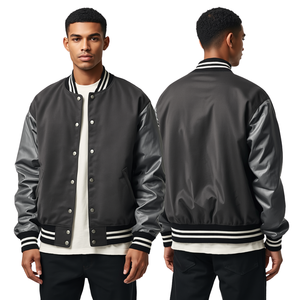 Veste varsity surdimensionnée pour hommes, mode urbaine contemporaine - Product Image 3