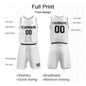Uniforme de Baloncesto Personalizado en Blanco y Negro, Diseño Personalizado, Suave y Cómodo, Uniforme de Equipo, Conjunto de Camiseta Sublimada Económica - Product Image 4