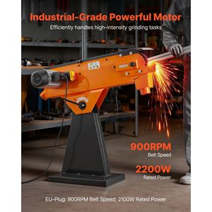 Levigatrice a Nastro Industriale 2200W 1000RPM 3'' x 79'' con Angoli Regolabili a 0° e 45° - Product Image 2