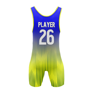 Wrestling <b>Singlet</b> Men's One-Piece Sublimation Print Fitted Quick Dry Spandex Polyester Athletic Wear - Product Image 5