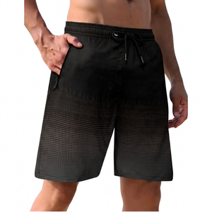<b>Men's</b> Solid Front Logo Breathable Quick Dry Elastic Waist Casual Swim <b>Trunks</b> with Pockets - Product Image 2