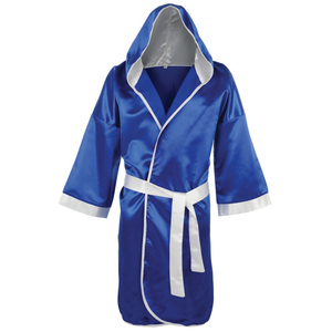 Robe de boxe professionnelle à capuche, longue robe de boxe en satin, logo personnalisé, vêtements de sport pour les événements de soirées de combat - Product Image 6