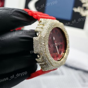 Montre à cadran rond en argent 925 avec bracelet en caoutchouc - Montre numérique - analogique pour unisexe, usage quotidien - Product Image 3