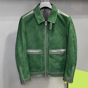 Veste en cuir de vache pour homme de haute qualité, style vintage, doublure en polyester, fermeture à boutons et fermeture éclair, écologique, pour l'hiver et la moto - Product Image 5