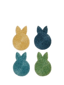 Los más vendidos posavasos con cuentas de conejito de Pascua servilleteros artesanías bordadas hechas a mano costura de punto de cruz para regalo del día de Pascua - Product Image 6