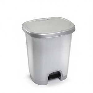 CUBO PEDAL 27L Cestino per Rifiuti con Coperchio a Scatto, Colore Argento - Product Image 1