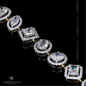 กำไลข้อมือเพชรทรงผสมเพาะเลี้ยงในห้องปฏิบัติการ ทองคำ 18K สีเหลือง 13.65 กะรัต รับรองโดย IGI สำหรับงานแต่งงานและงานหมั้น สำหรับผู้หญิง - Product Image 2