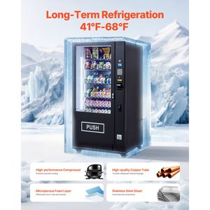 Distributore Automatico Combinato Refrigerato Commerciale a 60 Slot per Snack, Bevande e Bibite con Accettatore di Banconote/Monete ICT e 6 Ripiani - Product Image 3