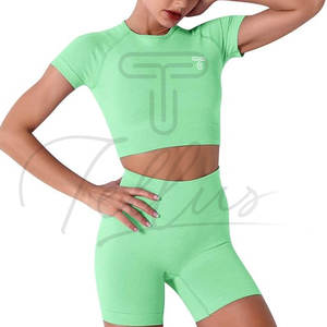 Conjunto de Yoga de 3 Piezas para Mujer, Leggings de Color Sólido de Alta Calidad con Conjunto de Sujetador Deportivo, Último Diseño - Product Image 4