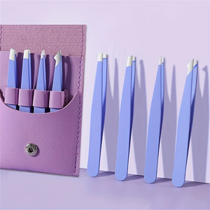 Juego de Pinzas para Cejas Profesionales para Mujer con Punta Inclinada, Instrumentos de Belleza y Cuidado Personal - Product Image 1