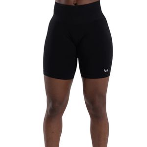 Shorts de compression noirs sans coutures pour femmes, taille mi-haute, extensibles, anti-transparence, pour la gym, l'entraînement, la course, le yoga et le fitness - Product Image 1