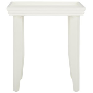 โต๊ะข้างเคลือบแลคเกอร์สีขาว MDF ขายส่ง |   โต๊ะข้างขาโค้งสไตล์โมเดิร์น - Product Image 1