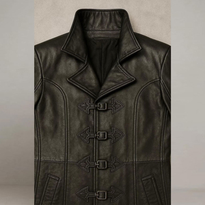 Black Gothic <b>Long</b> <b>Coat</b> PU Leather <b>Men</b>’s Trench <b>Coat</b> Halloween Costume - Product Image 5