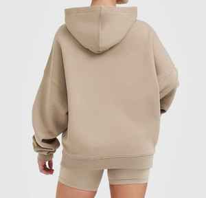 Nouvel ensemble décontracté d'été personnalisé pour femme, en molleton 180g, deux pièces, avec short au-dessus du genou et sweat à capuche, en polyester et élasthanne - Product Image 5