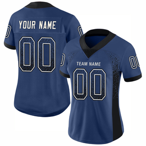 New <b>Genuine</b> Polyester Fashion Football Jersey Royal Black White Mesh Football Jersey Breathable American Football Jersey - Product Image 2