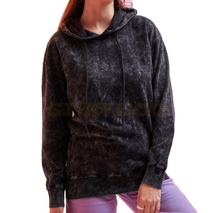 Wholesale Women Acid <b>Wash</b> Knitted Casual Winter Hoodies Quick Dry Anti-Wrinkle Long Sleeves Customizable - Product Image 4