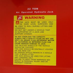 Cric de sol hydraulique de 22 tonnes Cric de bouteille d'essieu pneumatique avec 4 ensembles de selles d'extension et crics de voiture à roues rouges intégrés - Product Image 6